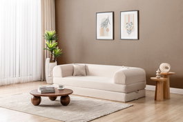 Atelier Del Sofa Legom Eco - Sofá-Cama de 3 Plazas Crema